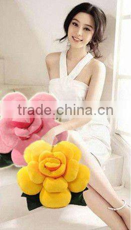 Supply fashion cute plush rose cushion stock small order