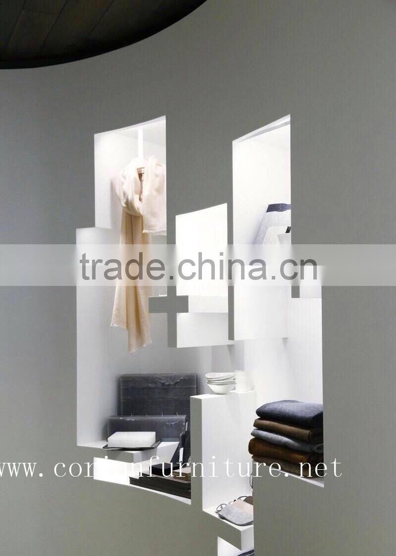 Acrylic solid surface corian modular designed shop display furniture