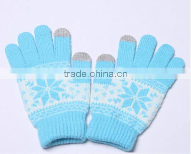 New Octagonal Flower Touch Sensor Gloves Winter Warm Touch Sensing Gloves
