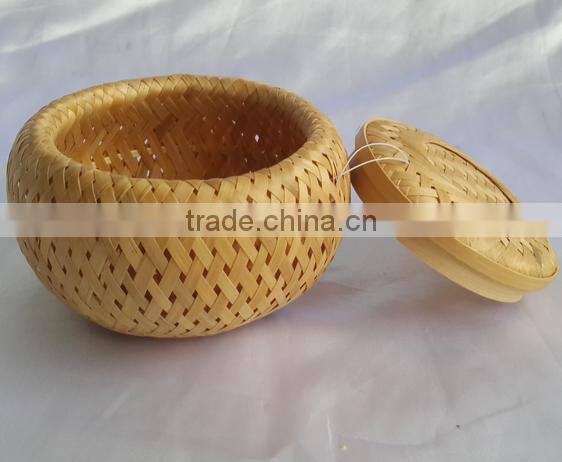 Customized Bamboo weave casket for cremaiton with lining