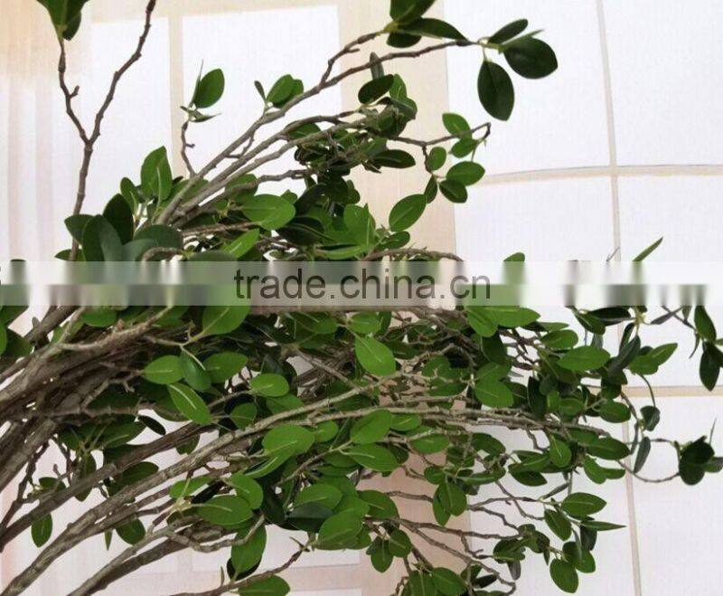 112cm tree branches green fake plastic leaves for decoration and sale