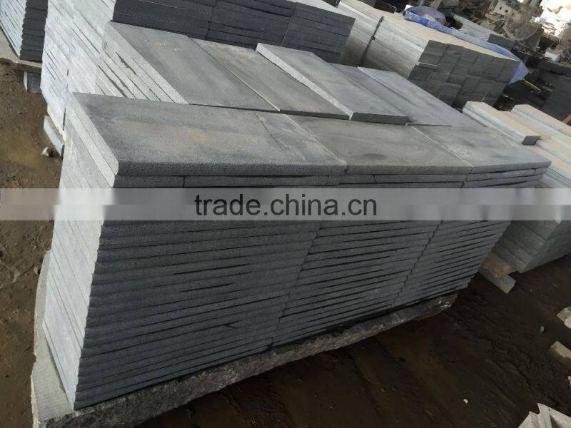 Black Stone Tiles Antique Black Basalt Stair Step Black Basalt Flooring Tile