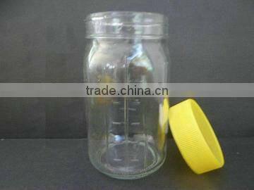 clear storage jar for honey, empty glass bottle
