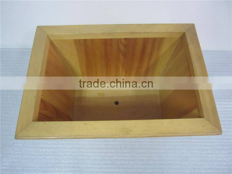 Carving peony decor four feet at the bottom wood flowerpot