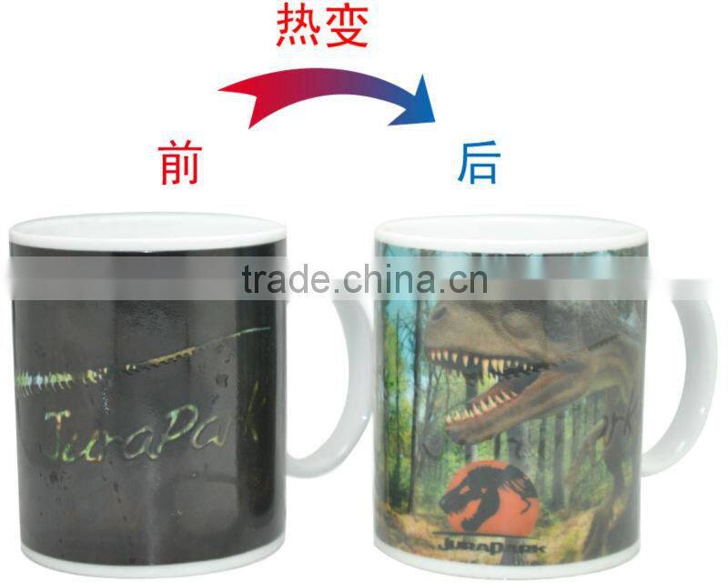 festival gift 330ml color changing ceramic mugs with OEM
