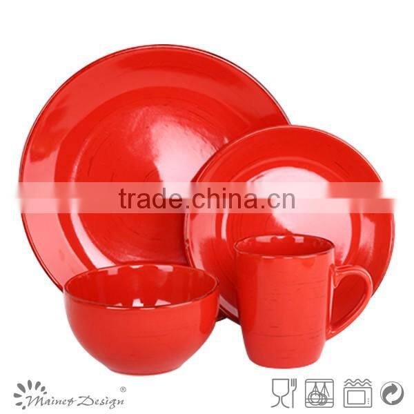 Retro antique finished stoneware dinner set 18pcs