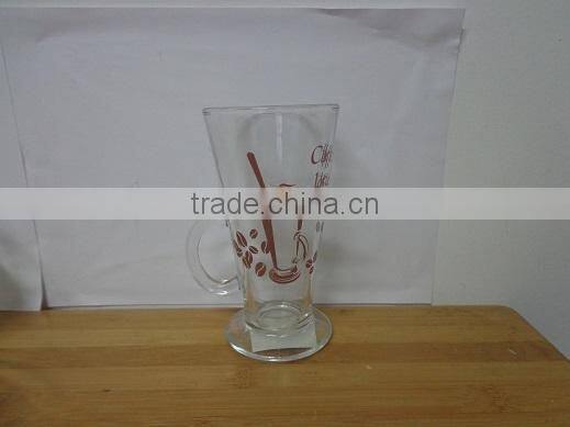 wholesale glass coffee mug with handle
