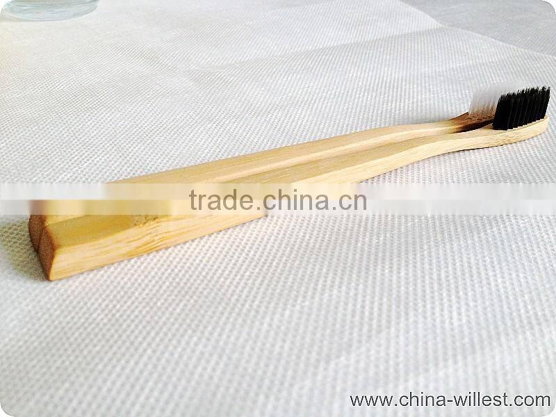 long bamboo handle tooth brush, bamboo toothbrush, man brushtooth