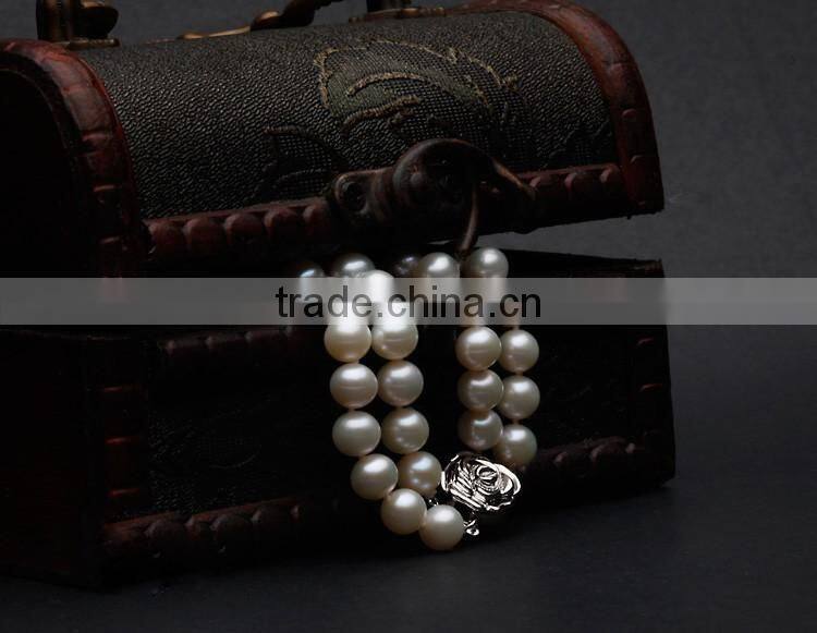 cheap 6-7mm double freshwater pearl bracelet