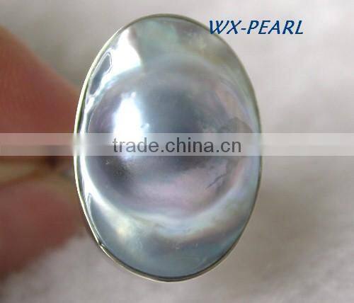 fashion jewelry pearl ring silver golden ring