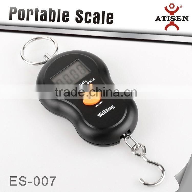 LCD Digital Hanging Luggage Weight Hook Scale Portable 40kg/ 10g Black