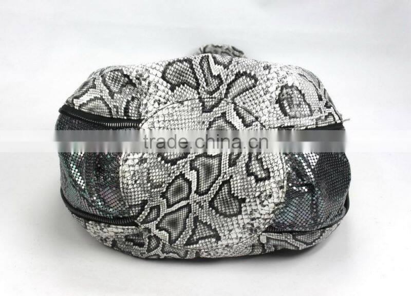New model metal chain ornament snake skin fashion ladies handbag