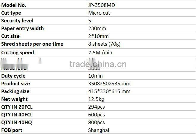 JP-3508MD Home and samll office use Micro cut Convenient use