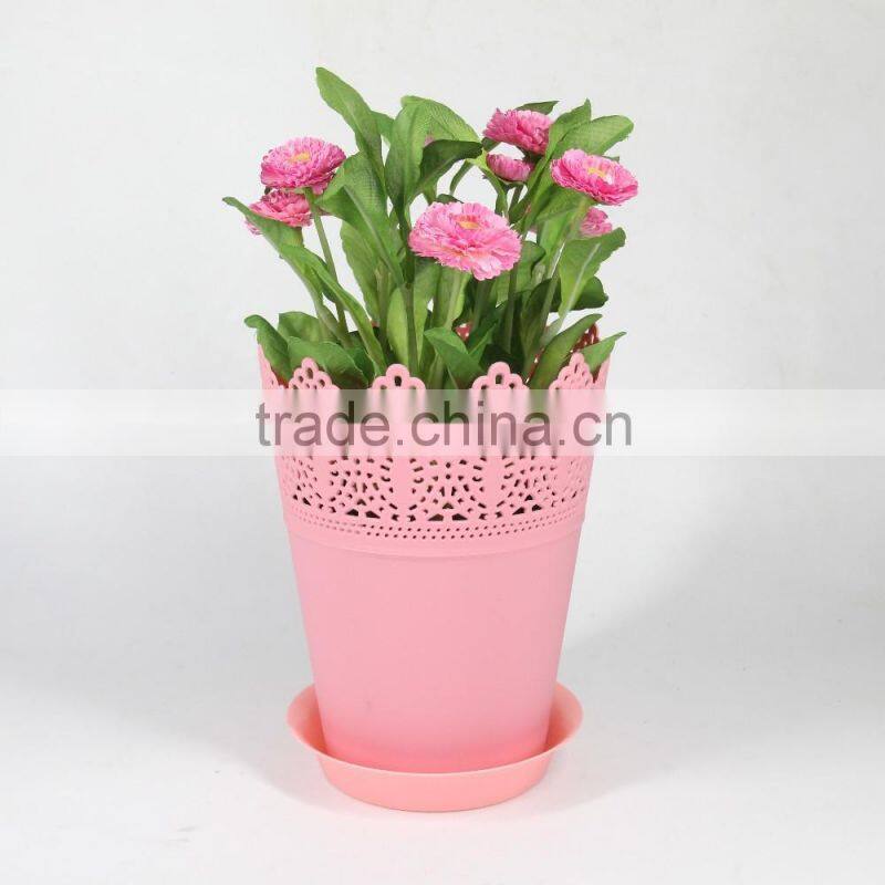 colourful round plastic flower pot series