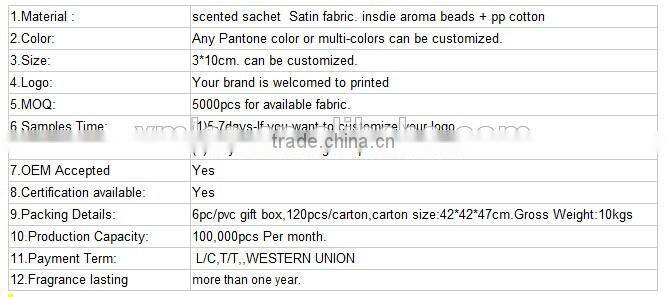 Fashion new design eco-friendly home air freshener usage clset fresh lavender sachet with dried lavender