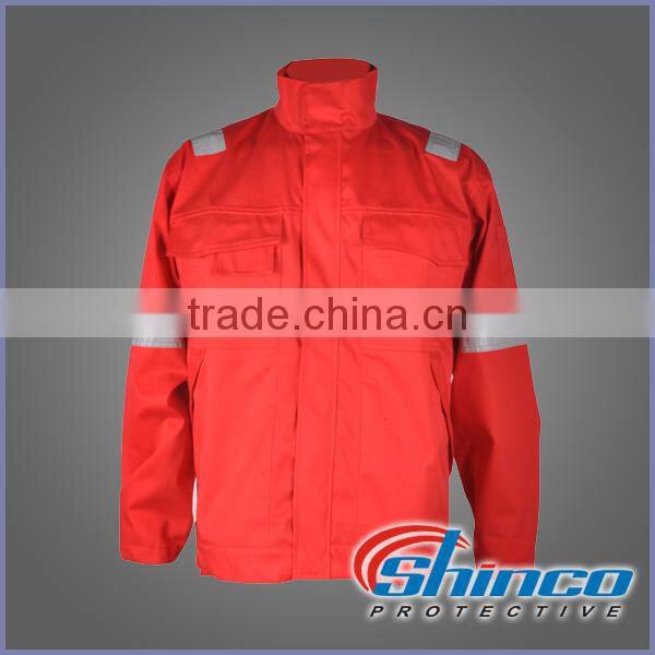 wholesale OEM services EN11612 low formaldehyde washable fire retardant work jacket to protect workman