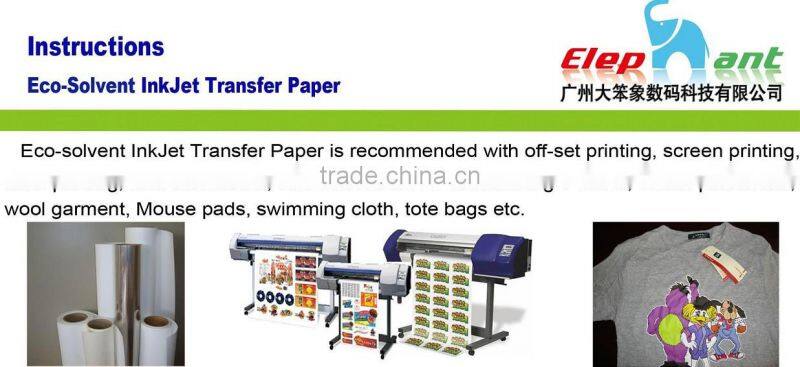 best quality t-shirt eco solvent heat transfer paper for textile