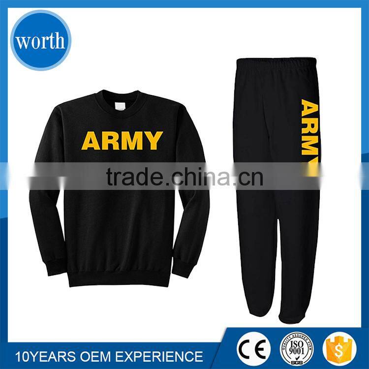 Sweatshirt Custom Logo Men French Terry Black Sweatsuit