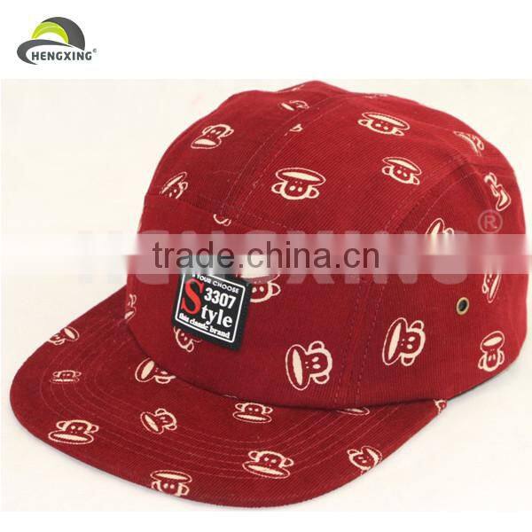 Custom floral 5 panel snapback hats wholesale,5 panel hat sewing pattern