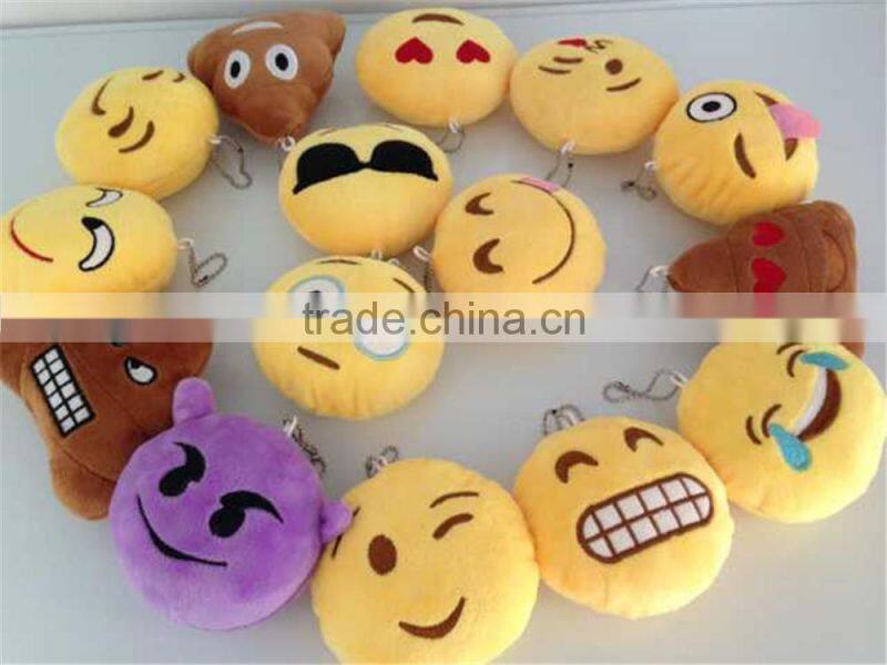 2015 Hot New Product latest emoticon plush emoji pillow emoji keychain