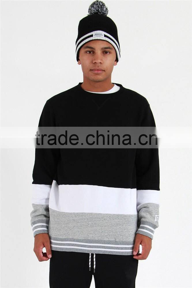 Men cheap pullover three color fleece mens turtleneck sweatshirts