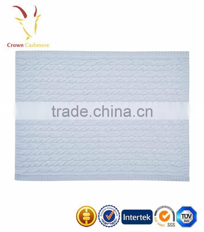 100% Cashmere Knitted Wholesale Baby Blanket