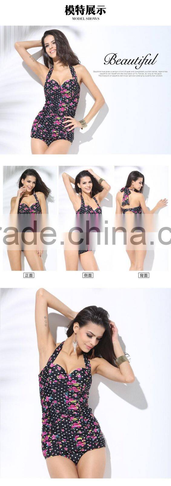 Wholesale ladies printing body suit swim wear A002
