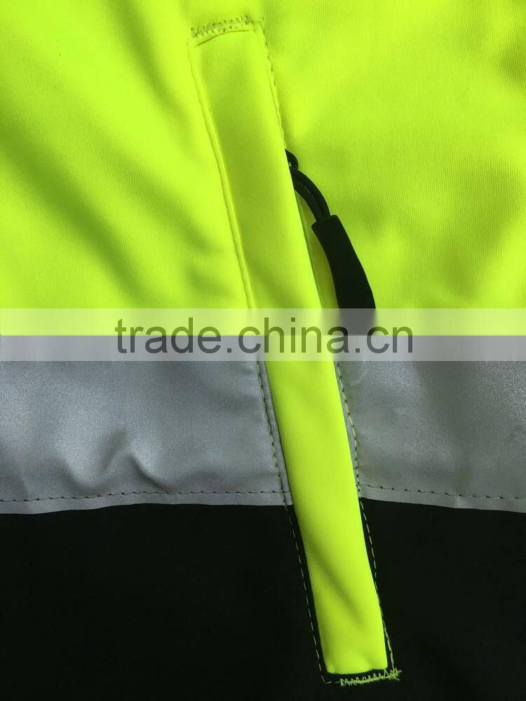High visibility welding jacket men's yellow security jacket with EN20471