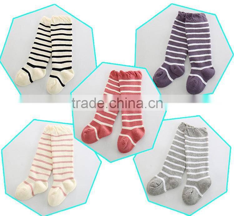 Winter Combed Cotton Striped terry socksm,children socks thickening soft knee high elastic stockings
