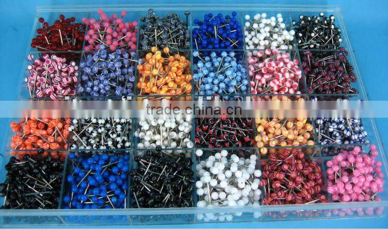 Hot Print Uv Acrylic Barbell Tongue Ring Piercing Body Jewelry Manufacturer