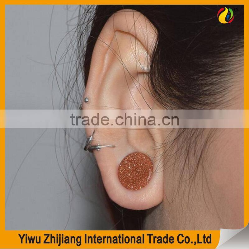 Natural Stone Ear Plugs Tunnels Saddle Expander Body Piercing Gauge