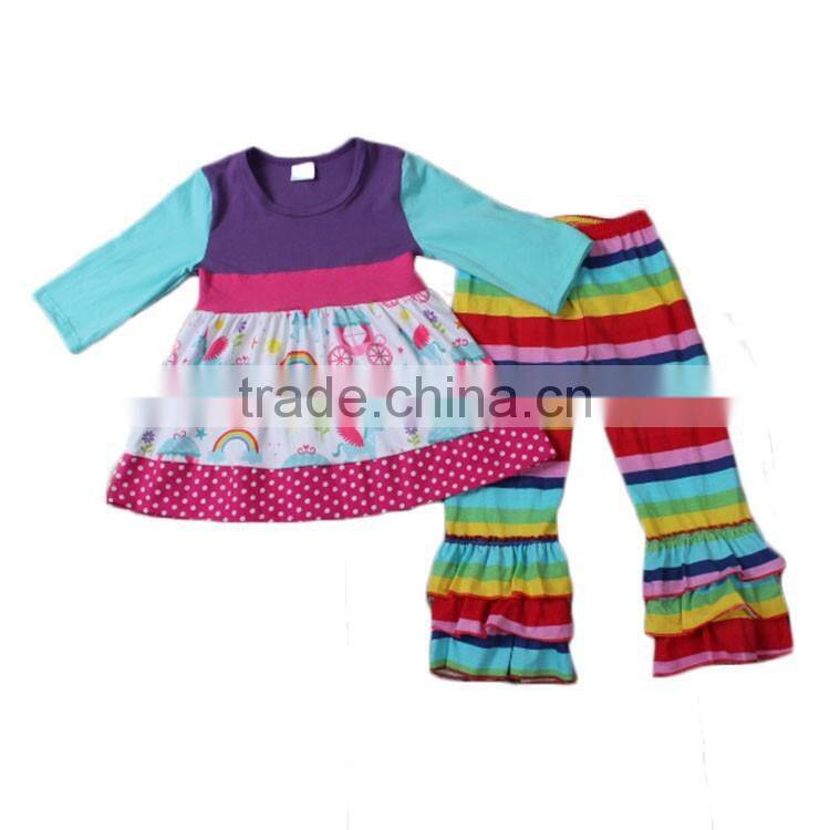 2016 yawoo kids halloween costumes bulk wholesale thurkey peocock applique brown shirt baby girls outfits clothing sets