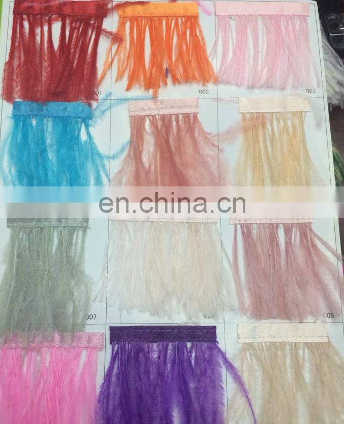 3-4 inch ostrich feather trimmings with satin ribbon