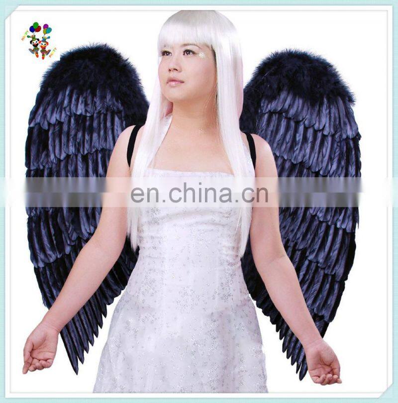 Adult Party Fancy Dress Big Black Angel Feather Wings HPC-0887