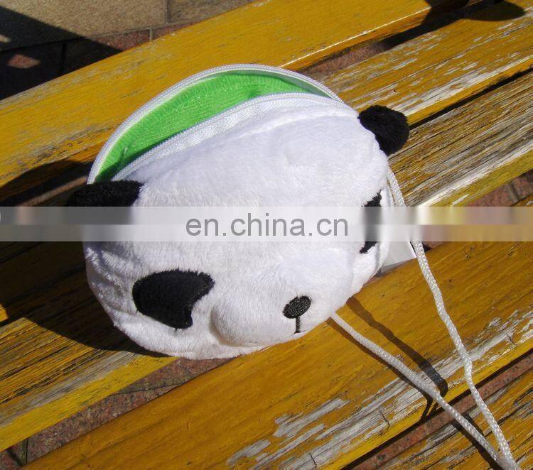 2016 wholesale lovely panda sharp plush messenger bag plush handbags for kids