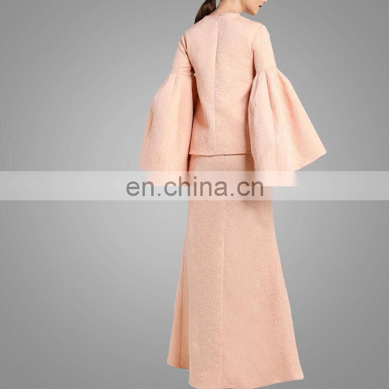 Round neckline rosie jacquard kebaya modern baju kurung