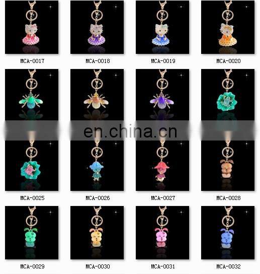 Fashion Crystal rhinestone beads mini toad keychain MCA-0312