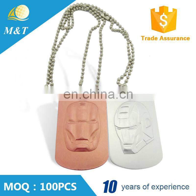 Custom cheap blank pet tag metal couple stamped gold plating military dog tags