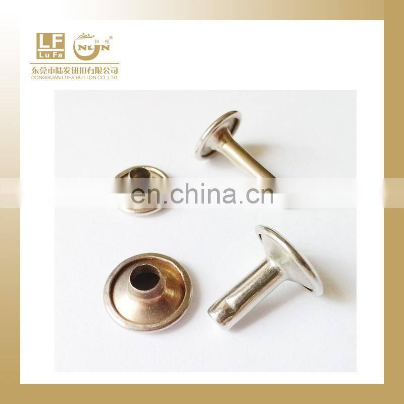 double cap rivet,round head rivet for leather belt,flat cap rivet,rivet for handbads