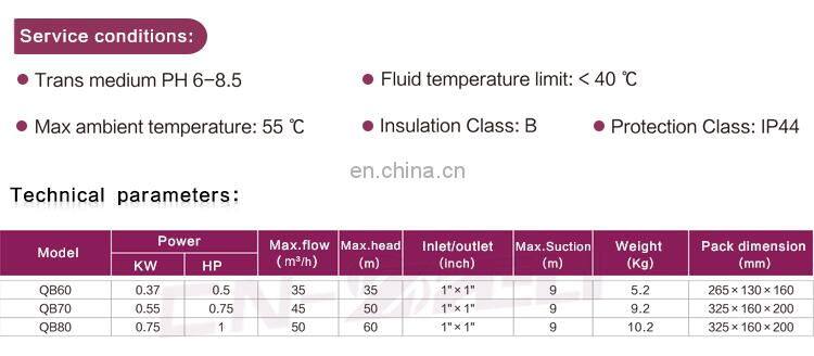 qb70 Boiler dewatering small mini water cooler circulation circulator circulating recirculating water pump