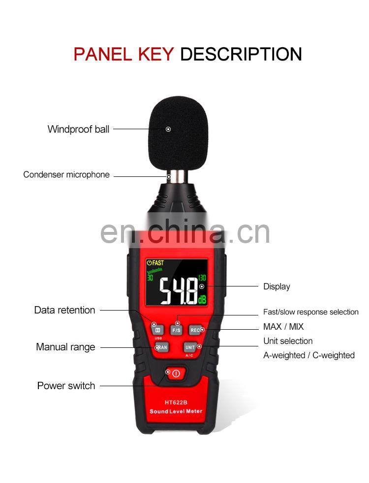 Test Noise Decibel Capacitive Microphone Digital Sound Level Meter