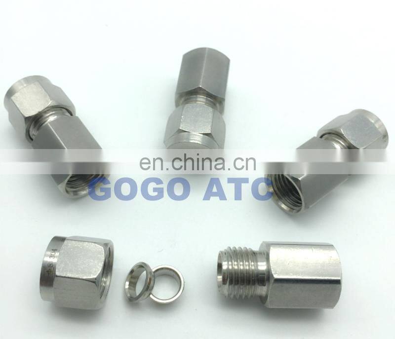Quick coupler 1/2 female thread O.D 6 mm hard tube stainless steel pressure gauge straight compression fittings uk small tubing