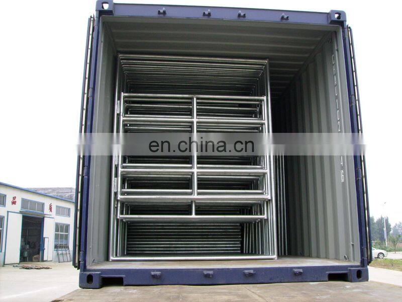 Cattle fence and field guard rail made of galvanized steel tubing or steel pipe with powder coated surface