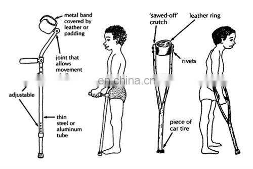 Adjustable Disabled Aluminum Elbow Crutches Medical Axillary Crutches
