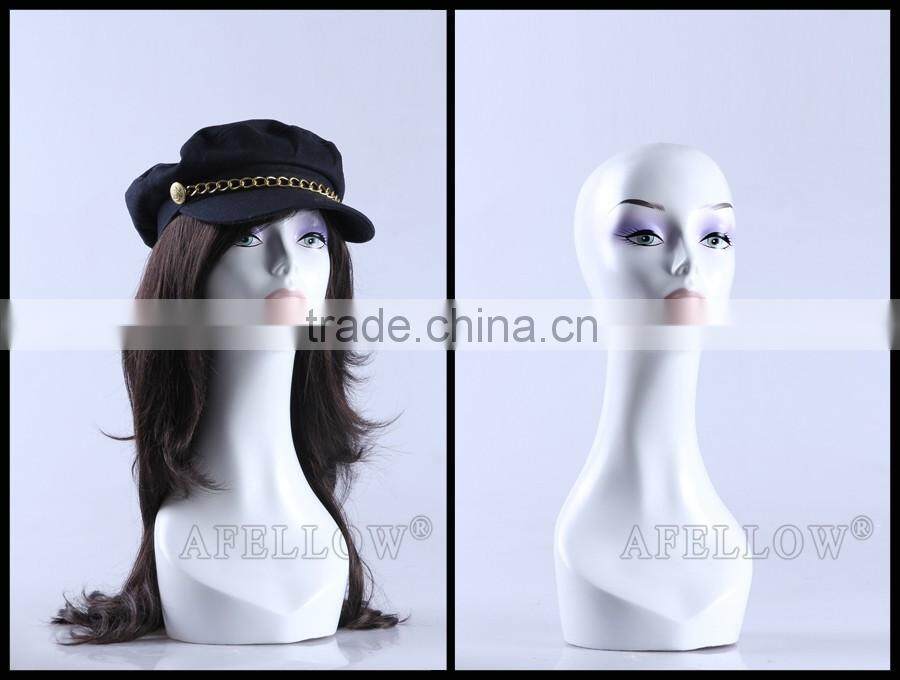 Plastic Female White Head Mannequin Dispaly Jewelry/ hat /scarf/wig mannequin head H1011
