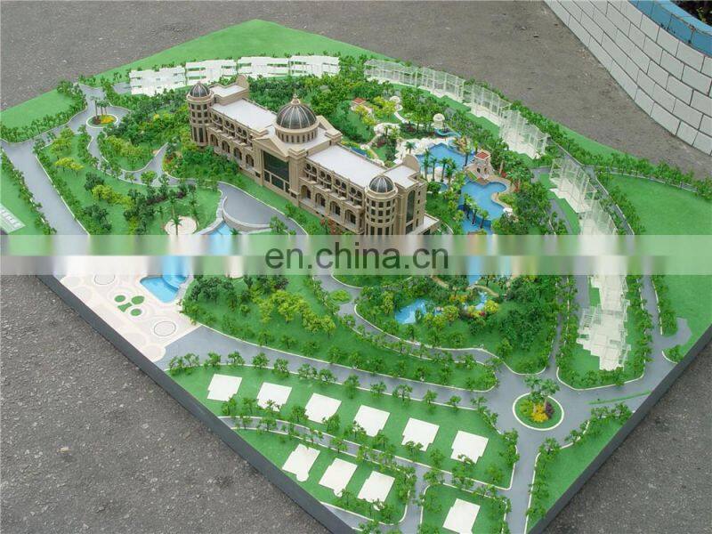Handmade acrylic castle 3d building model with detial landscape