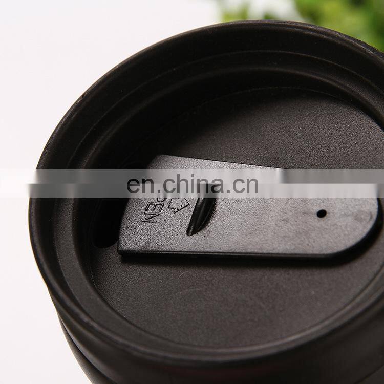 Custom Double Wall 420ml Plastic Reusable Coffee Cups Travel With Lid