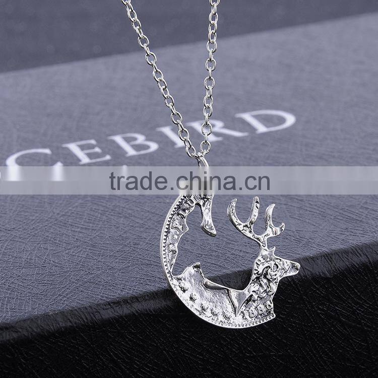 European and American fashion jewelry alloy necklace vintage necklace couple necklace elk camel wholesale