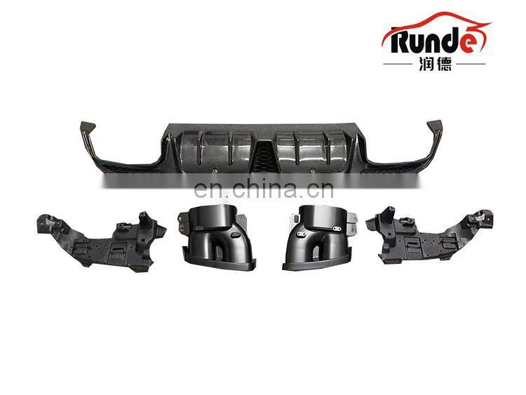 Runde Car Modification Carbon Fiber Material Rear Lip Exhaust For Mercedes-Benz W205 C200 C260 C300 C63AMG rear lip exhaust