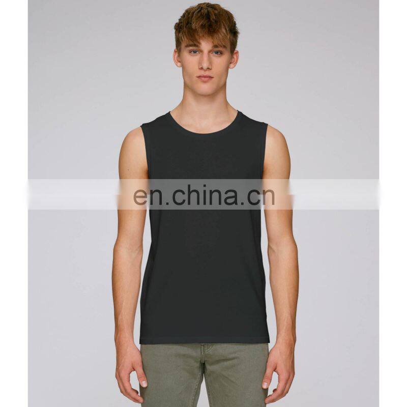 Men tanktops sleeveless sports logo custom tank top men gym print travel vest gym tank top